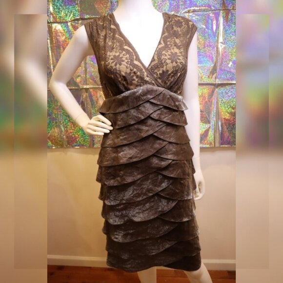 Adriana Propel Metallic Brown Dress - Picture 1 of 4